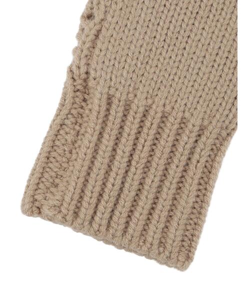 Samansa Mos2（サマンサ モスモス）の「葉っぱ柄透かし編みアームウォーマー（手袋・レディース・キナリ/モカ・F）」の6枚目の写真