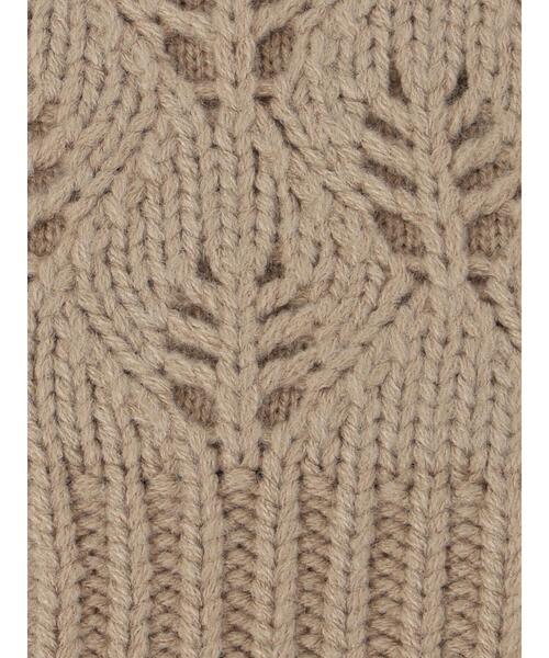 Samansa Mos2（サマンサ モスモス）の「葉っぱ柄透かし編みアームウォーマー（手袋・レディース・キナリ/モカ・F）」の7枚目の写真