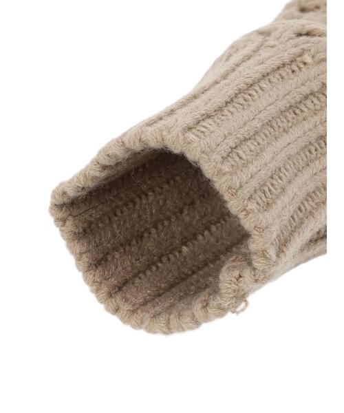 Samansa Mos2（サマンサ モスモス）の「葉っぱ柄透かし編みアームウォーマー（手袋・レディース・キナリ/モカ・F）」の8枚目の写真