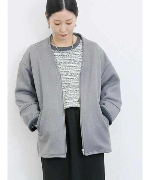 Samansa Mos2 blue（サマンサモスモスブルー）の「【マシンウォッシャブル】マルチスタイルボンディングブルゾン（ブルゾン・レディース・ライトベージュ/チャコールグレー/グレー/ベージュ・L/M）」の3枚目の写真