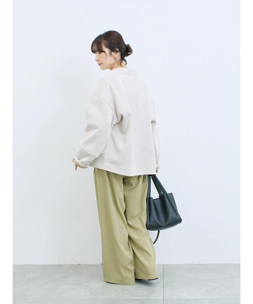 Samansa Mos2 blue（サマンサモスモスブルー）の「【マシンウォッシャブル】マルチスタイルボンディングブルゾン（ブルゾン・レディース・ライトベージュ/チャコールグレー/グレー/ベージュ・L/M）」の5枚目の写真