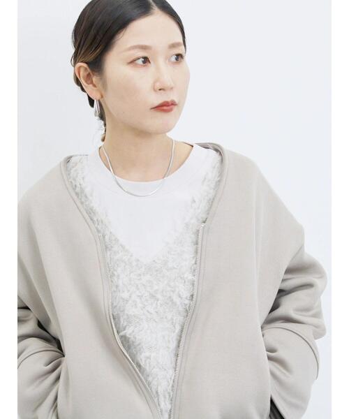 Samansa Mos2 blue（サマンサモスモスブルー）の「【マシンウォッシャブル】マルチスタイルボンディングブルゾン（ブルゾン・レディース・ライトベージュ/チャコールグレー/グレー/ベージュ・L/M）」の9枚目の写真