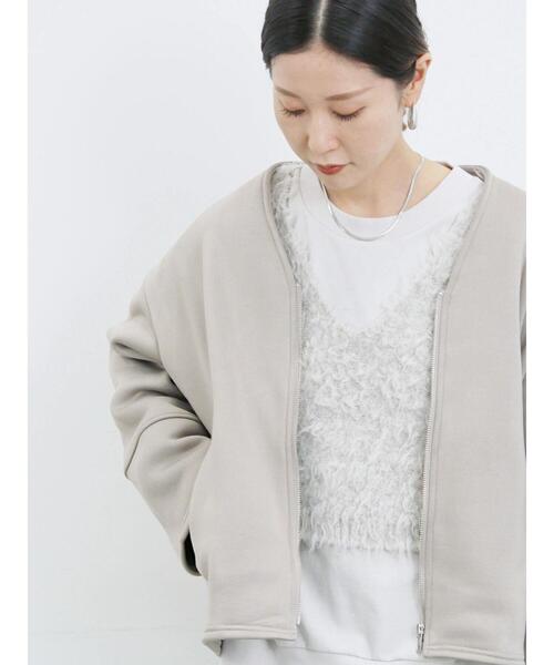 Samansa Mos2 blue（サマンサモスモスブルー）の「【マシンウォッシャブル】マルチスタイルボンディングブルゾン（ブルゾン・レディース・ライトベージュ/チャコールグレー/グレー/ベージュ・L/M）」の10枚目の写真