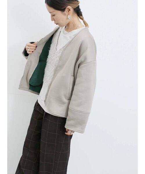 Samansa Mos2 blue（サマンサモスモスブルー）の「【マシンウォッシャブル】マルチスタイルボンディングブルゾン（ブルゾン・レディース・ライトベージュ/チャコールグレー/グレー/ベージュ・L/M）」の12枚目の写真