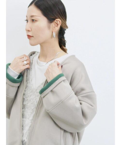 Samansa Mos2 blue（サマンサモスモスブルー）の「【マシンウォッシャブル】マルチスタイルボンディングブルゾン（ブルゾン・レディース・ライトベージュ/チャコールグレー/グレー/ベージュ・L/M）」の13枚目の写真