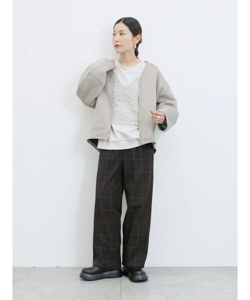 Samansa Mos2 blue（サマンサモスモスブルー）の「【マシンウォッシャブル】マルチスタイルボンディングブルゾン（ブルゾン・レディース・ライトベージュ/チャコールグレー/グレー/ベージュ・L/M）」の16枚目の写真