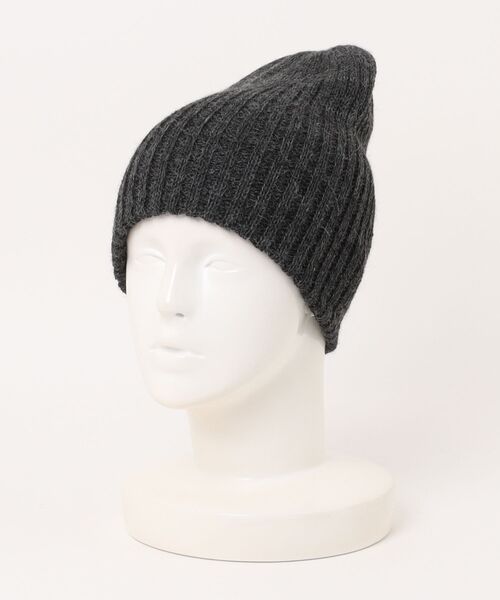 KIJIMA TAKAYUKI（キジマ　タカユキ）の「KIJIMA TAKAYUKI ALPACA BEANIE（ニットキャップ/ビーニー・レディース・ブラック/ダークグレー・FREE）」の4枚目の写真