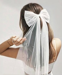 CALIFORNIA OUTFITTERS | 10D6-KR レースリボンヘアクリップ パール付き(バレッタ/ヘアクリップ)