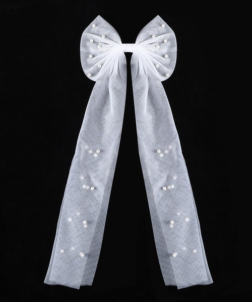 CALIFORNIA OUTFITTERS（カリフォルニア アウトフィッターズ）の「10D6-KR レースリボンヘアクリップ パール付き（バレッタ/ヘアクリップ・レディース・ホワイト・ONESIZE）」の5枚目の写真