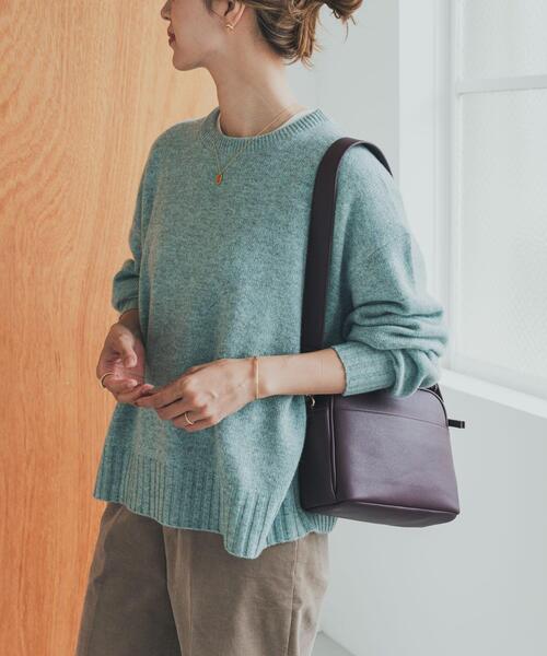 URBAN RESEARCH DOORS（アーバンリサーチドアーズ）の「ハミルトンウールクルーワイドプルオーバー（ニット/セーター・レディース・オレンジ/ミント/チャコールグレー・MEDIUM）」の3枚目の写真