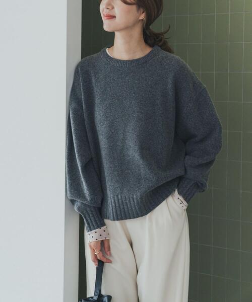 セール】ハミルトンウールクルーワイドプルオーバー（ニット/セーター