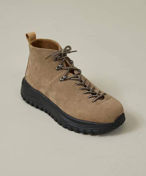 ABAHOUSE（アバハウス）の「SUEDE MOUNTAIN BOOTS / マウンテンブーツ/厚底/軽量ブーツ / ユニセックス（ブーツ・メンズ・ブラック/ベージュ・26/27/28）」の4枚目の写真
