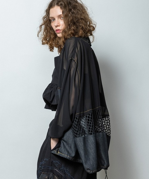 AULA AILA（アウラアイラ）の「アローポケットデニムブルゾン（ブルゾン・レディース・オフホワイト/ブルー/ブラック・0）」の3枚目の写真