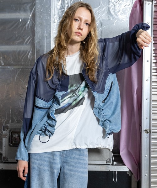 AULA AILA（アウラアイラ）の「アローポケットデニムブルゾン（ブルゾン・レディース・オフホワイト/ブルー/ブラック・0）」の5枚目の写真