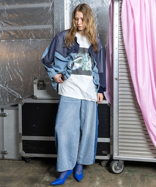 AULA AILA（アウラアイラ）の「アローポケットデニムブルゾン（ブルゾン・レディース・オフホワイト/ブルー/ブラック・0）」の10枚目の写真