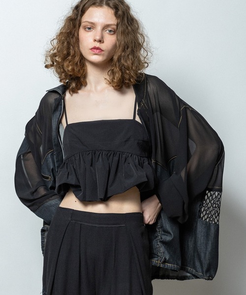 AULA AILA（アウラアイラ）の「アローポケットデニムブルゾン（ブルゾン・レディース・オフホワイト/ブルー/ブラック・0）」の11枚目の写真