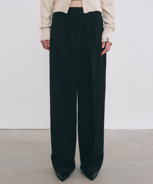 NICK&NICOLE(ニックアンドニコール)の「MINIMAL CLASSIC LOOSE FIT SLACKS_BLACK(スラックス・レディース・その他・LARGE/SMALL/MEDIUM)」の2枚目の写真