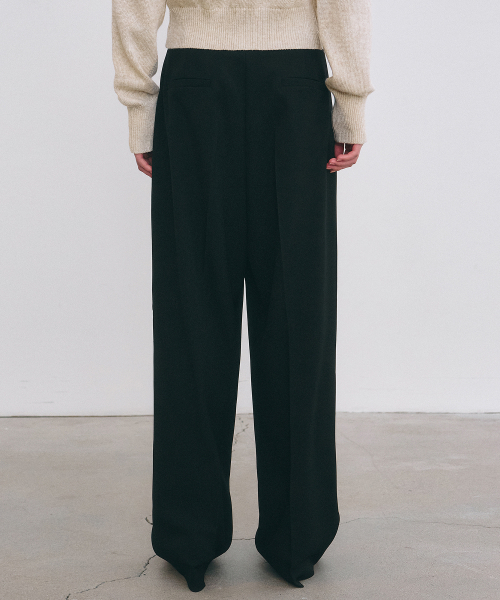 NICK&NICOLE(ニックアンドニコール)の「MINIMAL CLASSIC LOOSE FIT SLACKS_BLACK(スラックス・レディース・その他・LARGE/SMALL/MEDIUM)」の4枚目の写真