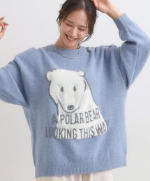 Cutie Blonde | 【旭山動物園応援商品】ゆるアニマル ふわふわジャカードニット(ニット/セーター)