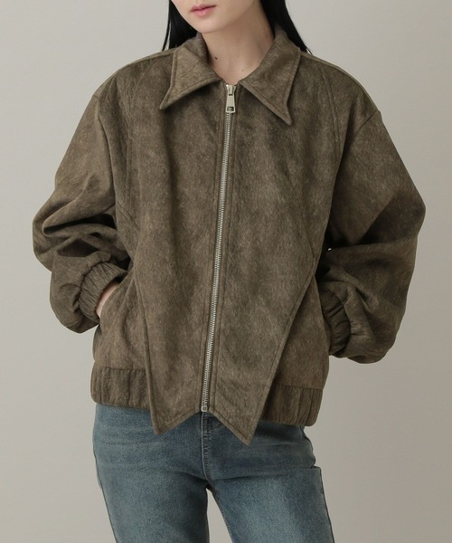 LAND MUSEUM（ランドミュージアム）の「【UNISEX】LAND MUSEUM／スエード切り替えエブルゾンジャケット（ブルゾン・メンズ・ブラウン/ブラック・LARGE/MEDIUM）」の2枚目の写真