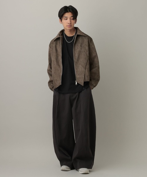 LAND MUSEUM（ランドミュージアム）の「【UNISEX】LAND MUSEUM／スエード切り替えエブルゾンジャケット（ブルゾン・メンズ・ブラウン/ブラック・LARGE/MEDIUM）」の7枚目の写真