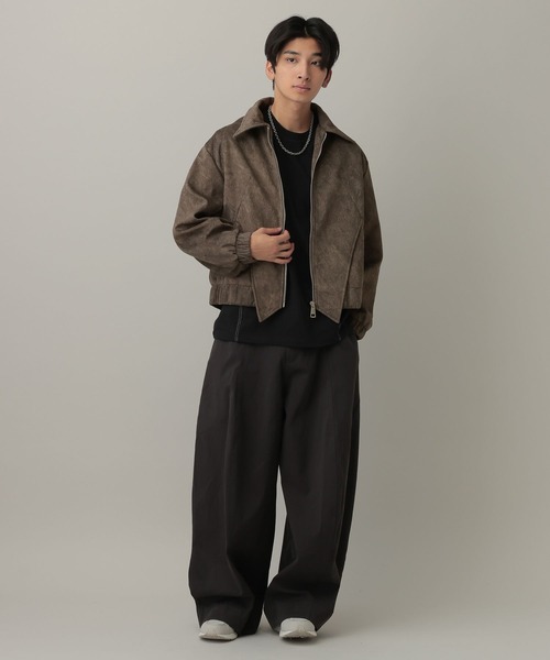 LAND MUSEUM（ランドミュージアム）の「【UNISEX】LAND MUSEUM／スエード切り替えエブルゾンジャケット（ブルゾン・メンズ・ブラウン/ブラック・LARGE/MEDIUM）」の8枚目の写真