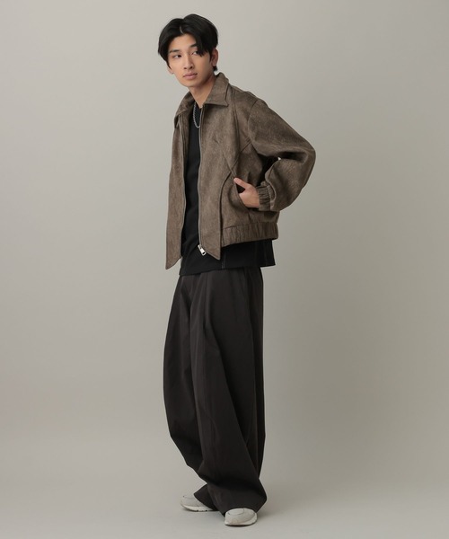 LAND MUSEUM（ランドミュージアム）の「【UNISEX】LAND MUSEUM／スエード切り替えエブルゾンジャケット（ブルゾン・メンズ・ブラウン/ブラック・LARGE/MEDIUM）」の9枚目の写真