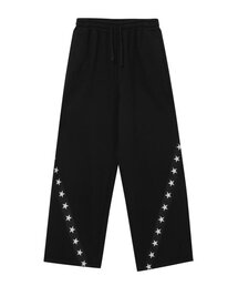 BAUF（バウフ）の「Bスターラインワイドスウェットパンツ[ブラック]（スウェットパンツ）」