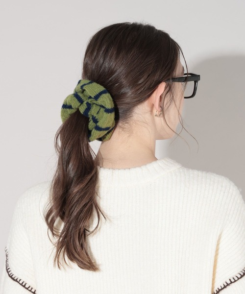 GEORGE'S（ジョージズ）の「アソートボーダーシュシュ（シュシュ・レディース・ブラック/レッド/ネイビー/グリーン/イエロー・FREE）」の2枚目の写真