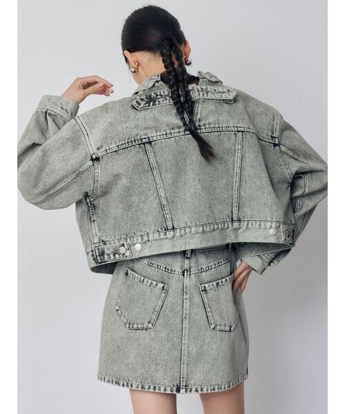 MURUA（ムルーア）の「【セットアップ対応】2wayデニムジャケット（デニムジャケット・レディース・ミント/ピンク/アイボリー/ブラック・FREE）」の9枚目の写真