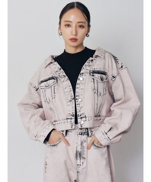 MURUA（ムルーア）の「【セットアップ対応】2wayデニムジャケット（デニムジャケット・レディース・ミント/ピンク/アイボリー/ブラック・FREE）」の18枚目の写真