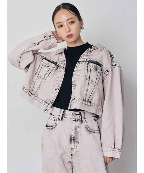 MURUA（ムルーア）の「【セットアップ対応】2wayデニムジャケット（デニムジャケット・レディース・ミント/ピンク/アイボリー/ブラック・FREE）」の19枚目の写真