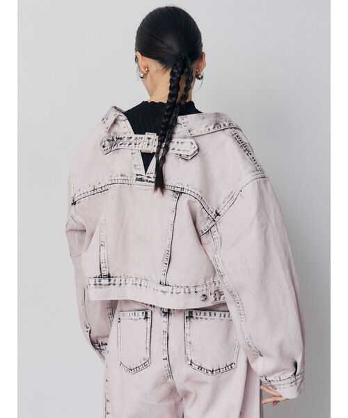 MURUA（ムルーア）の「【セットアップ対応】2wayデニムジャケット（デニムジャケット・レディース・ミント/ピンク/アイボリー/ブラック・FREE）」の20枚目の写真