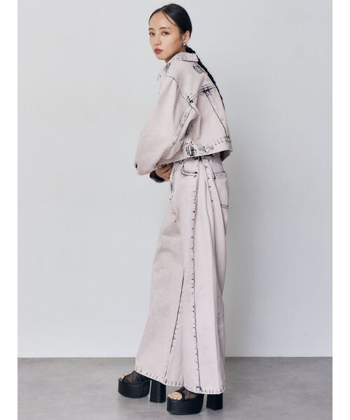 MURUA（ムルーア）の「【セットアップ対応】2wayデニムジャケット（デニムジャケット・レディース・ミント/ピンク/アイボリー/ブラック・FREE）」の22枚目の写真