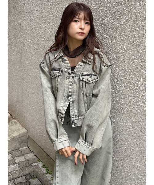 MURUA(ムルーア)の「【セットアップ対応】2wayデニムジャケット(デニムジャケット・レディース・ミント/ピンク/アイボリー/ブラック・FREE)」の20枚目の写真
