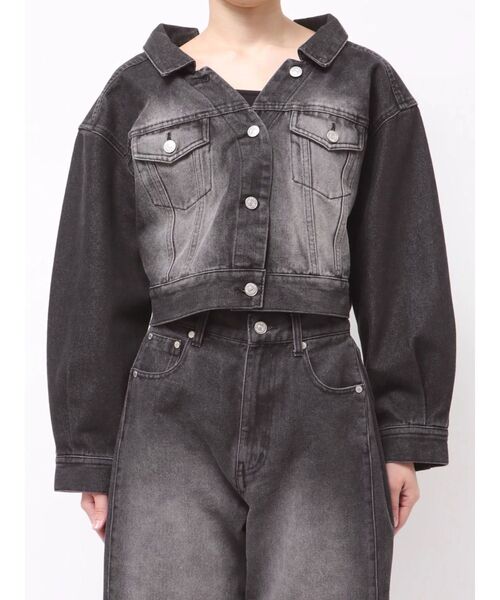 MURUA(ムルーア)の「【セットアップ対応】2wayデニムジャケット(デニムジャケット・レディース・ミント/ピンク/アイボリー/ブラック・FREE)」の22枚目の写真