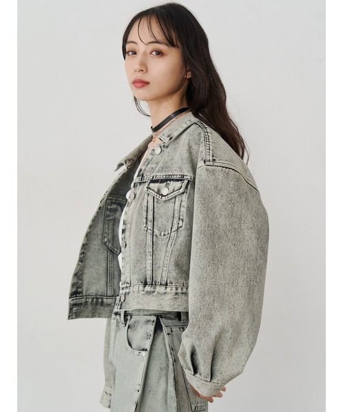 MURUA(ムルーア)の「【セットアップ対応】2wayデニムジャケット(デニムジャケット・レディース・ミント/ピンク/アイボリー/ブラック・FREE)」の13枚目の写真