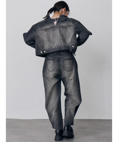 MURUA（ムルーア）の「【セットアップ対応】2wayデニムジャケット（デニムジャケット・レディース・ミント/ピンク/アイボリー/ブラック・FREE）」の12枚目の写真