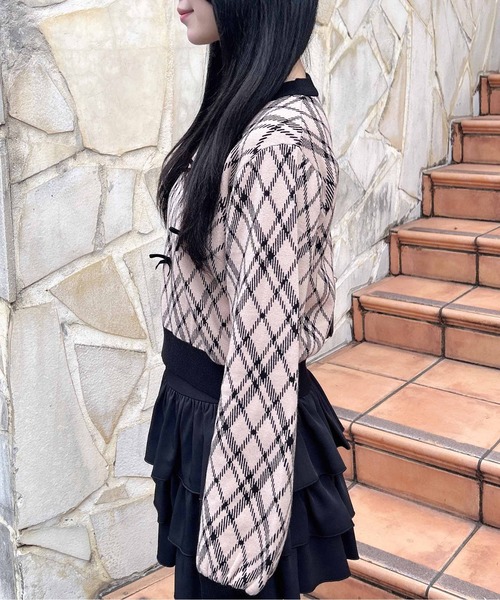 INGNI（イング）の「チェック柄ジャガードリボンニット（ニット/セーター・レディース・ホワイト×ブラック/ベージュ系その他2・M）」の11枚目の写真