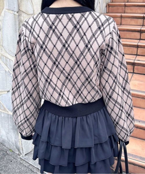 INGNI（イング）の「チェック柄ジャガードリボンニット（ニット/セーター・レディース・ホワイト×ブラック/ベージュ系その他2・M）」の12枚目の写真
