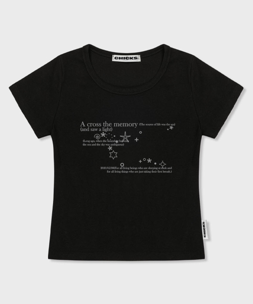 CHICKS(チックス)の「クロスメモリースリムフィット半袖Tシャツブラック(Tシャツ/カットソー・レディース・ブラック・FREE)」の1枚目の写真