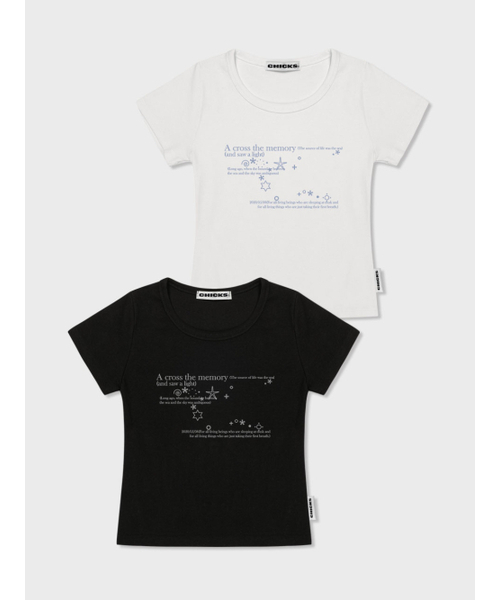 CHICKS(チックス)の「クロスメモリースリムフィット半袖Tシャツブラック(Tシャツ/カットソー・レディース・ブラック・FREE)」の3枚目の写真