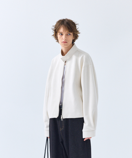 セール】86-IRO332 レーシングバイカースエードジャケット アイボリー