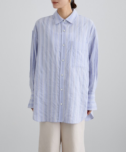 SALON adam et rope'（サロン アダム エ ロペ）の「ワイドピッチストライプシャツ（シャツ/ブラウス・レディース・サックスブルー/ホワイト・FREE）」の17枚目の写真