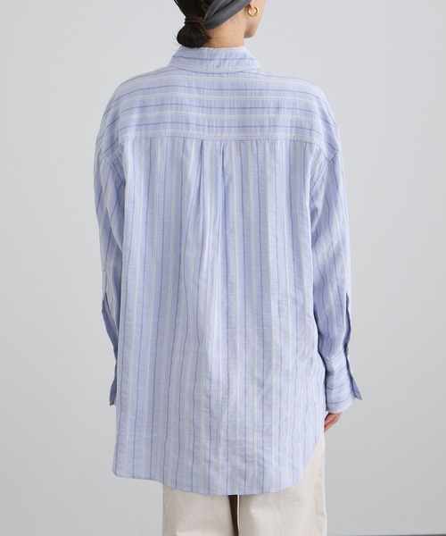 SALON adam et rope'（サロン アダム エ ロペ）の「ワイドピッチストライプシャツ（シャツ/ブラウス・レディース・サックスブルー/ホワイト・FREE）」の19枚目の写真