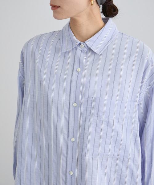 SALON adam et rope'（サロン アダム エ ロペ）の「ワイドピッチストライプシャツ（シャツ/ブラウス・レディース・サックスブルー/ホワイト・FREE）」の20枚目の写真
