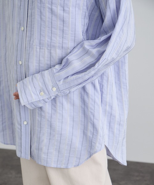 SALON adam et rope'（サロン アダム エ ロペ）の「ワイドピッチストライプシャツ（シャツ/ブラウス・レディース・サックスブルー/ホワイト・FREE）」の21枚目の写真