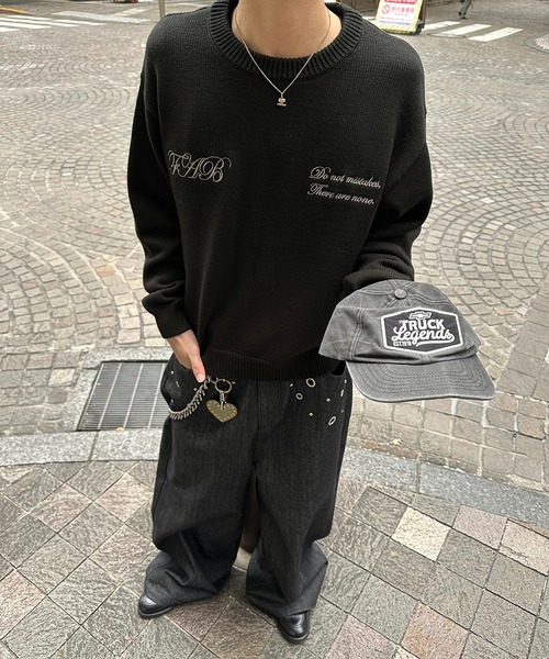 kutir(クティール)の「SHAGGY DESIGN LOGO PULLOVER KNIT/シャギーデザインロゴプルオーバーニット(ニット/セーター・メンズ・ブラック/ネイビー/ブラウン・LARGE/MEDIUM)」の13枚目の写真