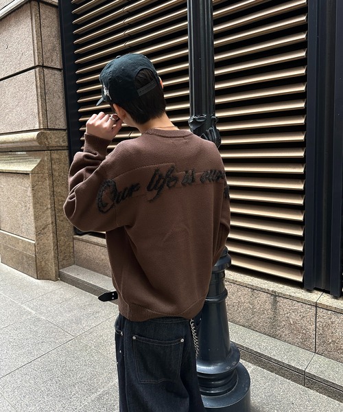 SHAGGY DESIGN LOGO PULLOVER KNIT／シャギーデザインロゴプルオーバー