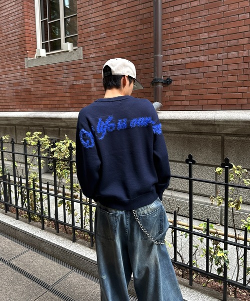 kutir(クティール)の「SHAGGY DESIGN LOGO PULLOVER KNIT/シャギーデザインロゴプルオーバーニット(ニット/セーター・メンズ・ブラック/ネイビー/ブラウン・LARGE/MEDIUM)」の18枚目の写真